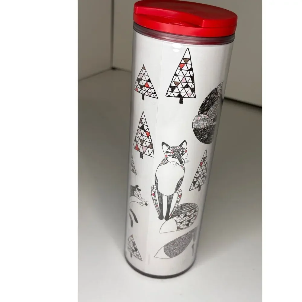 Starbucks Winter Holiday Snow Fox 16 oz Travel Tumbler 2017 Christmas